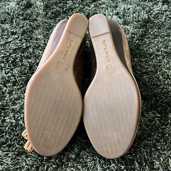 Sperry brown leather wedges - boat shoe style - Picture 11 of 12